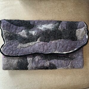 VINTAGE FELTED Clutch Purse/Bag Handmade and Signed by Seattle Artist Map Heeres